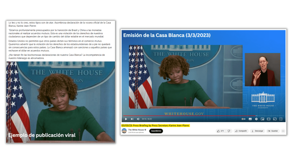 Falsas amenazas atribuidas a la Casa Blanca contra Brasil y China