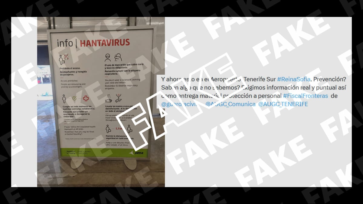 cartel hantavirus aeropuerto
