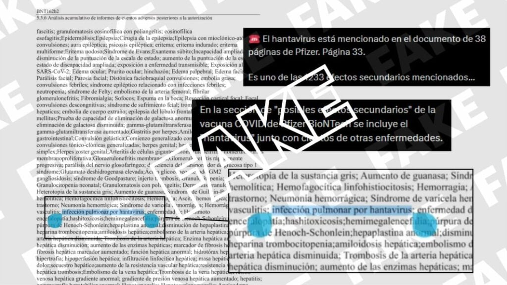Hantavirus efecto vacuna Pfizer