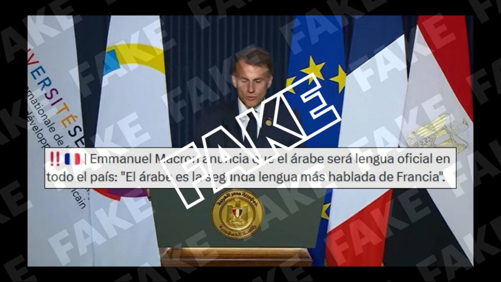 Macron no ha anunciado que el árabe será declarado segunda lengua oficial en Francia
