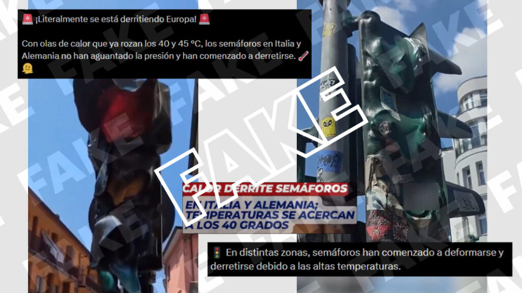 semáforos derretidos calor